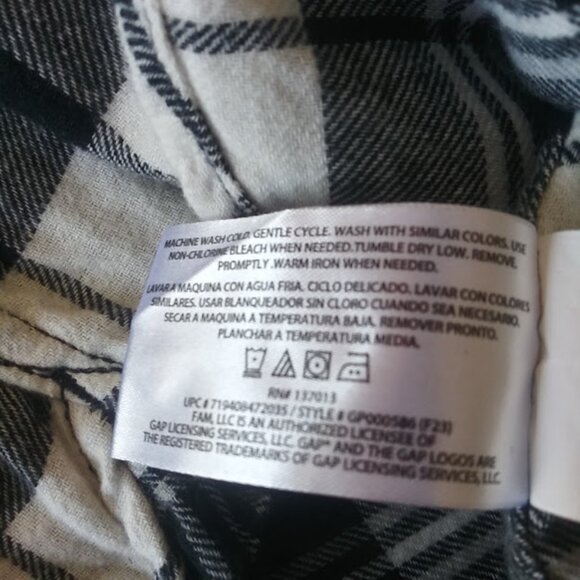 GAP black and white plaid button down flannel shirt women's size S - Picture 14 of 15